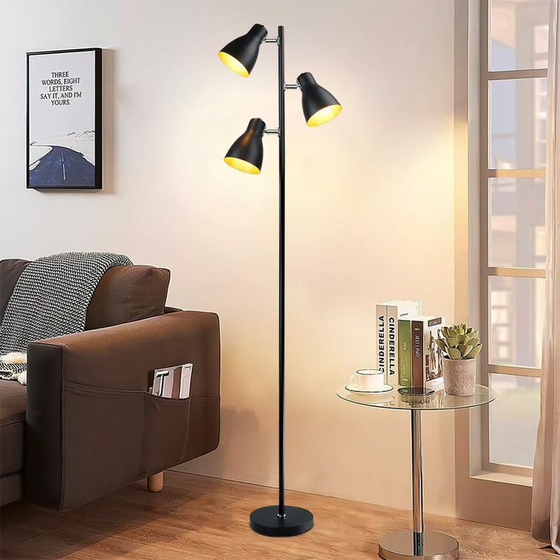 LED Floor Lamp with Frosted Glass Globe 3000K