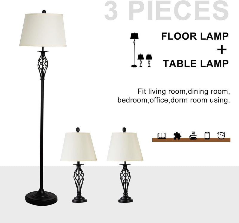 LED Floor Lamp with Frosted Glass Globe 3000K