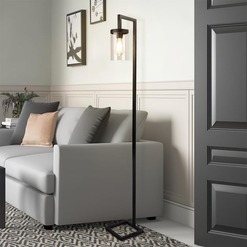 LED Floor Lamp with Frosted Glass Globe 3000K