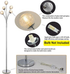 LED Floor Lamp with Frosted Glass Globe 3000K