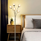 LED Floor Lamp with Frosted Glass Globe 3000K