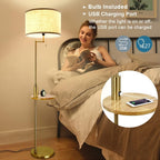LED Floor Lamp with Frosted Glass Globe 3000K