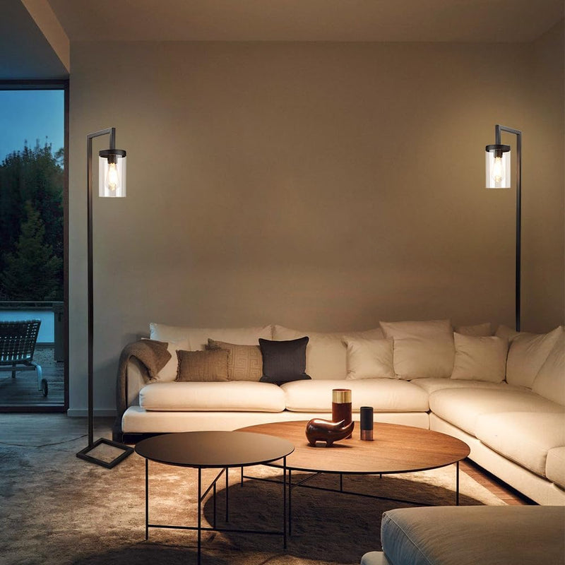 LED Floor Lamp with Frosted Glass Globe 3000K