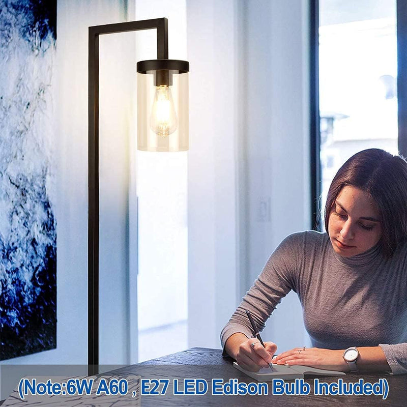LED Floor Lamp with Frosted Glass Globe 3000K