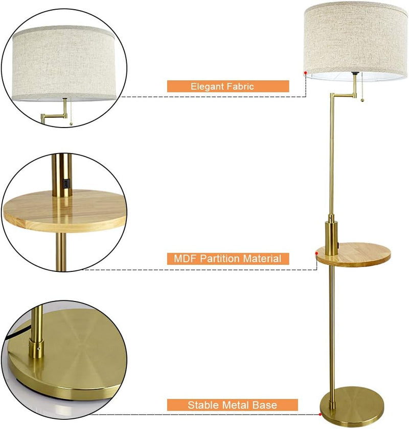 LED Floor Lamp with Frosted Glass Globe 3000K