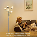 LED Floor Lamp with Frosted Glass Globe 3000K