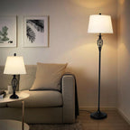 LED Floor Lamp with Frosted Glass Globe 3000K