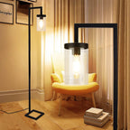 LED Floor Lamp with Frosted Glass Globe 3000K