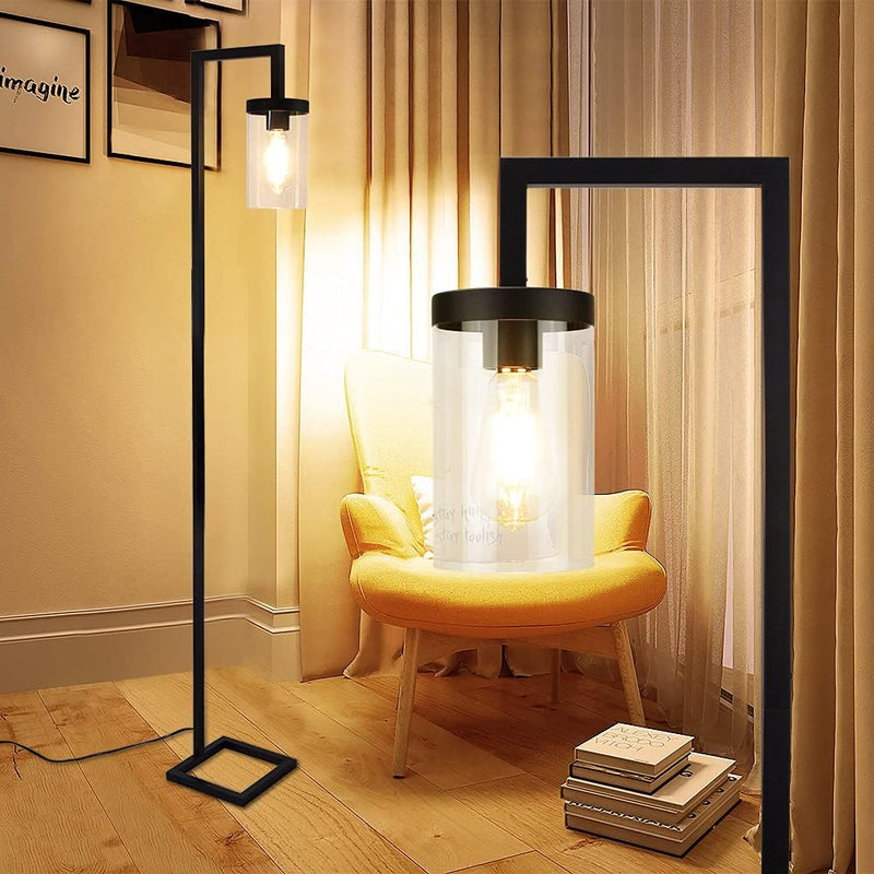 LED Floor Lamp with Frosted Glass Globe 3000K