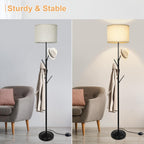 Depuley LED Floor Lamp with Frosted Glass Globe