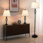 LED Floor Lamp with Frosted Glass Globe 3000K