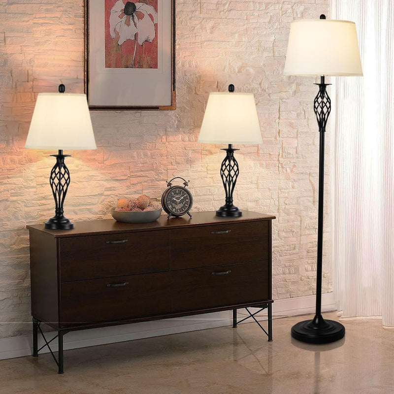 LED Floor Lamp with Frosted Glass Globe 3000K