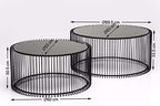 Design Wire Coffee Table 70CM Diameter Living (Set of 2)