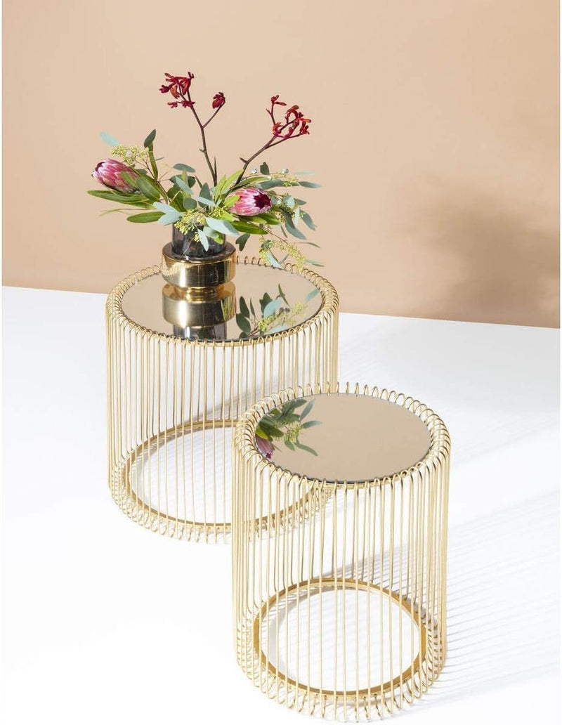 Design Wire Coffee Table 70CM Diameter Living (Set of 2)