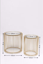 Design Wire Coffee Table 70CM Diameter Living (Set of 2)
