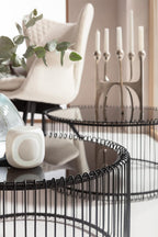 Design Wire Coffee Table 70CM Diameter Living (Set of 2)