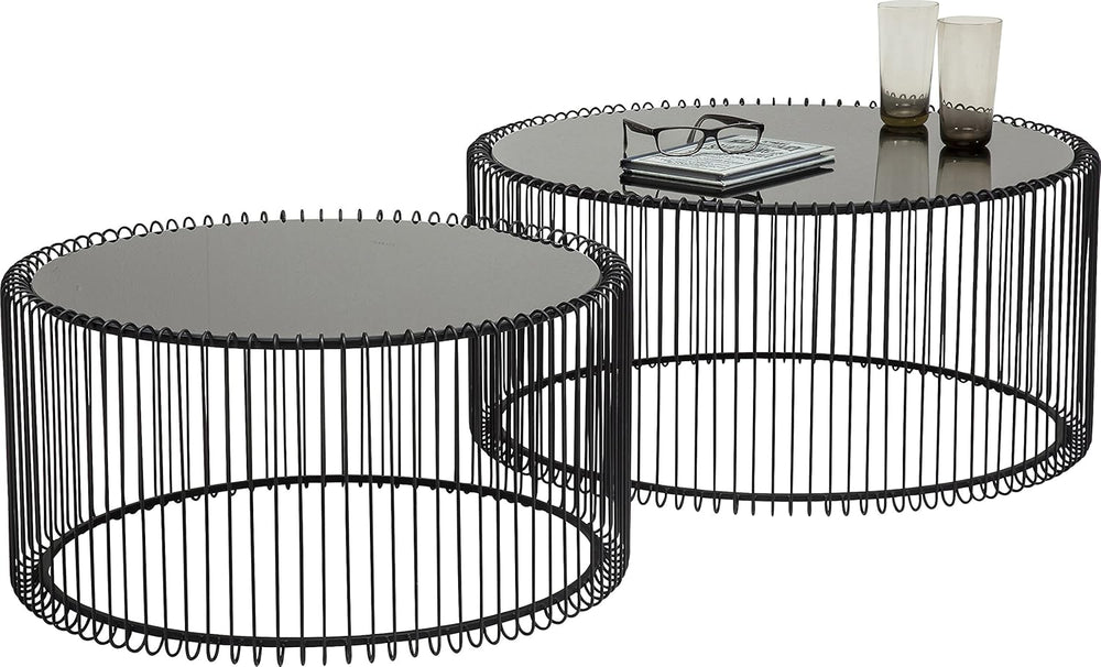 Design Wire Coffee Table 70CM Diameter Living (Set of 2)