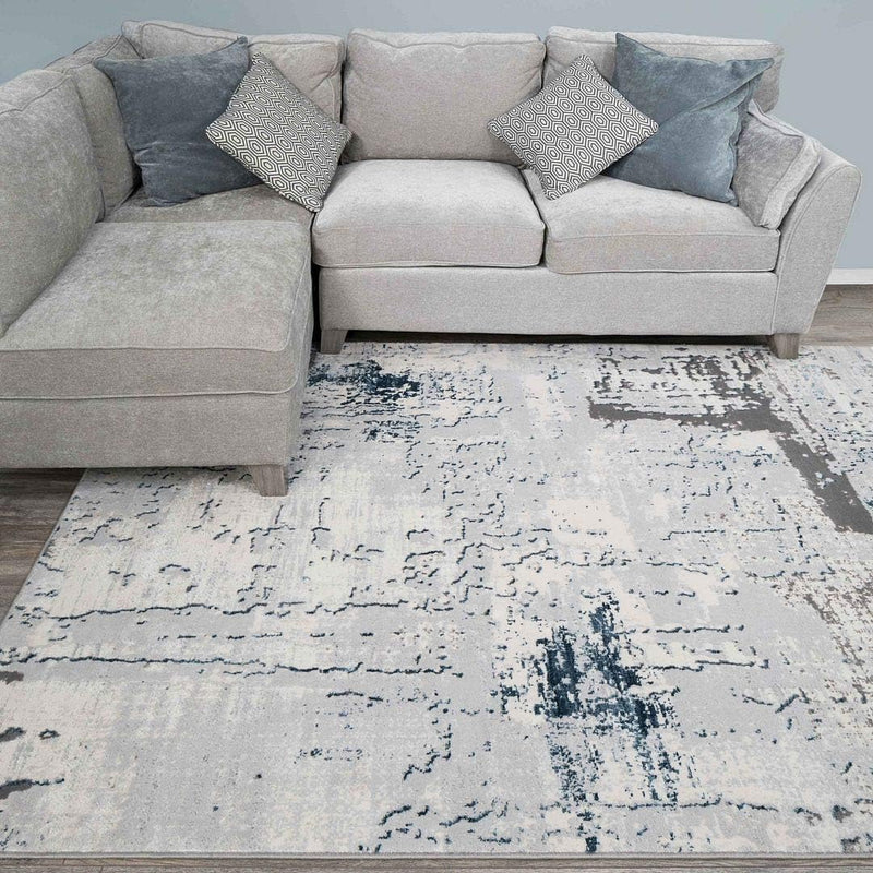 Designer Abstract Painterly Living Room Rug Dense Super