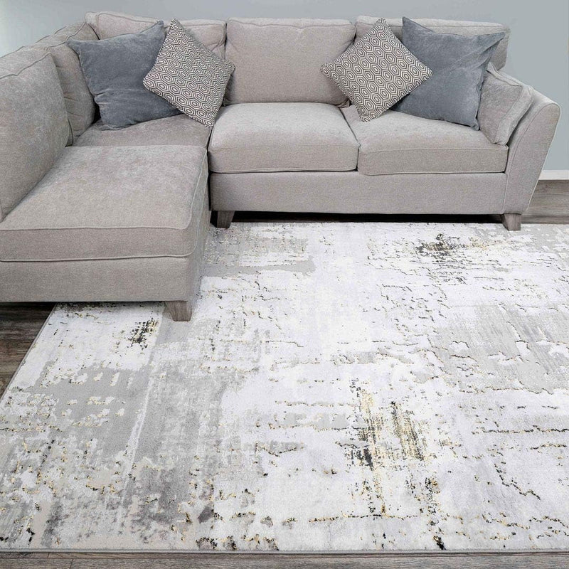 Designer Abstract Painterly Living Room Rug Dense Super