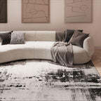 Designer Abstract Painterly Living Room Rug Dense Super