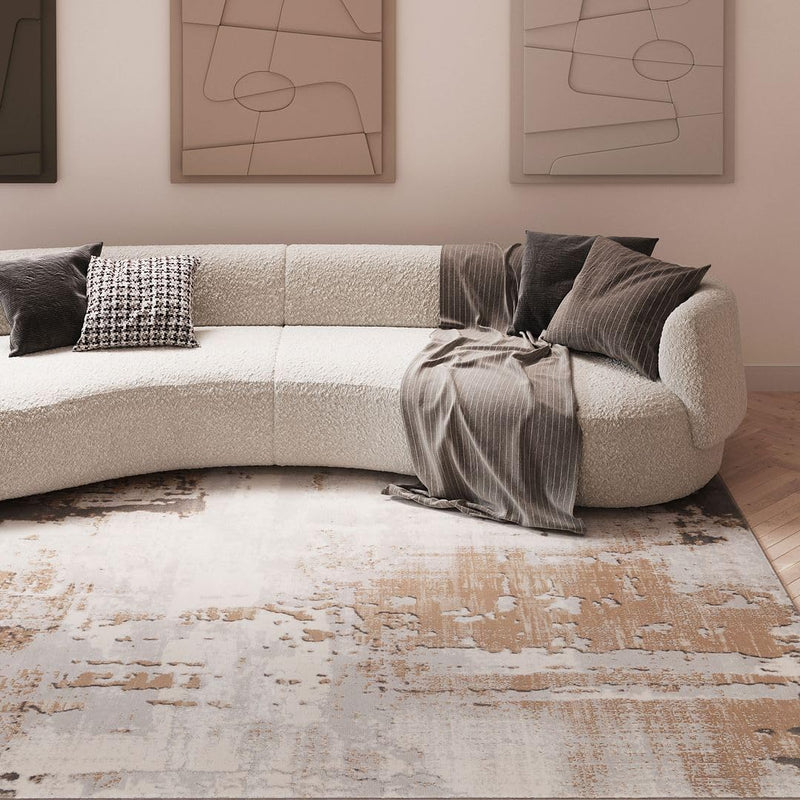 Designer Abstract Painterly Living Room Rug Dense Super