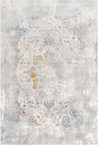 Designer Distressed Classic Floral Medallion Living Room Carpet