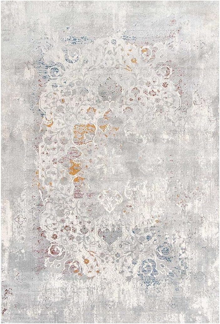 Designer Distressed Classic Floral Medallion Living Room Carpet