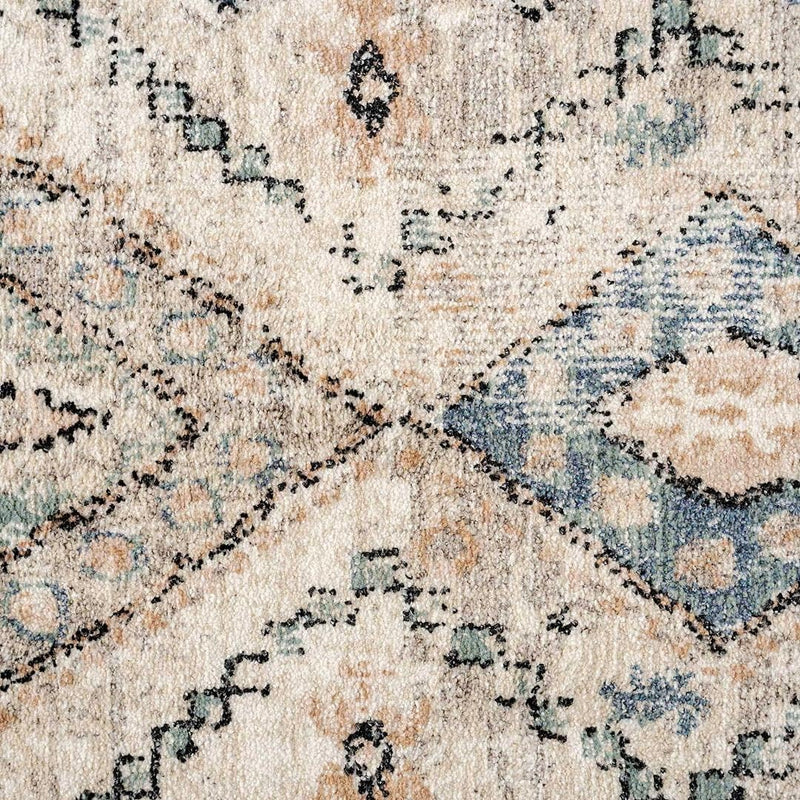 Designer Distressed Tribal Diamond Thick Polyester Carpet Rug