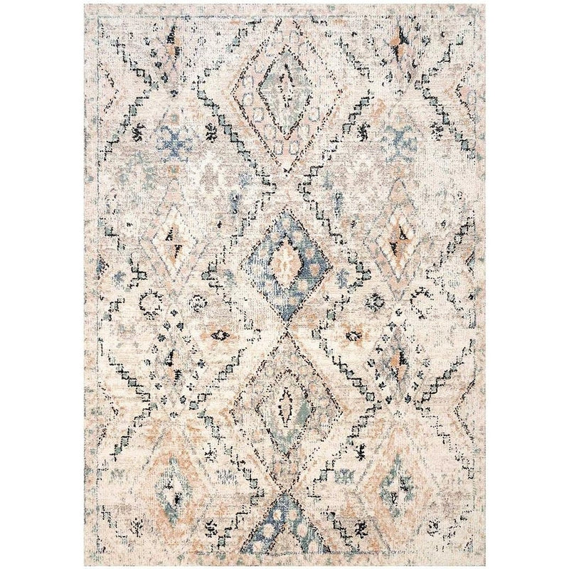 Designer Distressed Tribal Diamond Thick Polyester Carpet Rug