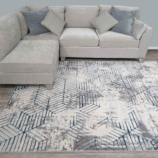 Designer Modern Geometric Plush Living Room Small Area