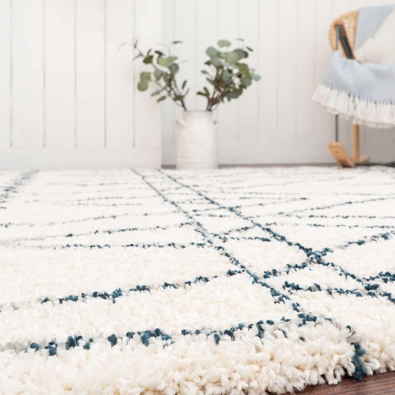 Designer Moroccan Super Soft Fluffy Shaggy Runner Rug