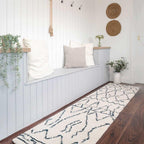 Designer Moroccan Super Soft Fluffy Shaggy Runner Rug