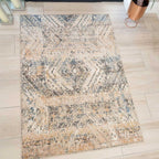 Designer Wool Like Duck Egg Thick Polyester Carpet