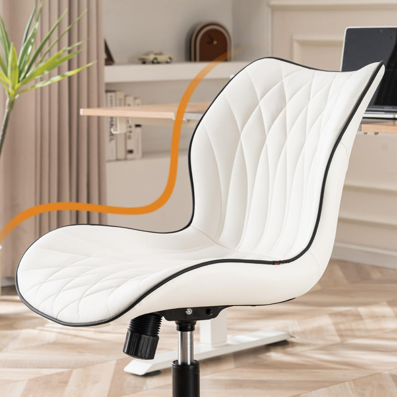 Desk Chair Adjustable Home Office with Wheels PU