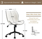 Desk Chair Adjustable Home Office with Wheels PU