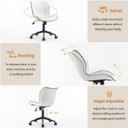 Desk Chair Adjustable Home Office with Wheels PU