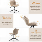Desk Chair Adjustable Home Office with Wheels