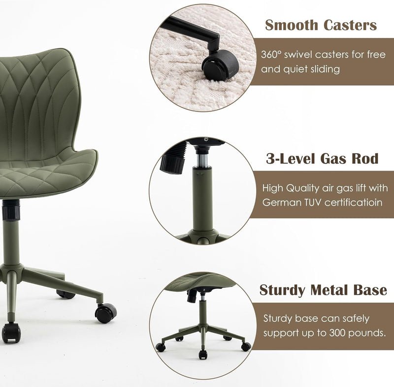 Desk Chair Adjustable Home Office with Wheels