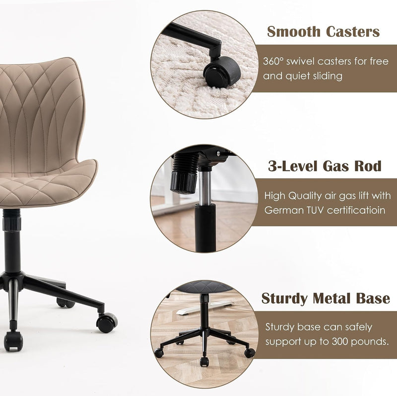 Desk Chair Adjustable Home Office with Wheels