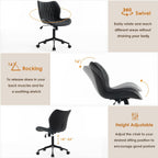 Desk Chair Adjustable Home Office with Wheels PU