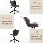 Desk Chair Adjustable Home Office with Wheels PU