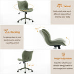 Desk Chair Adjustable Home Office with Wheels