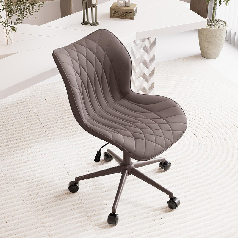 Desk Chair Adjustable Home Office with Wheels PU