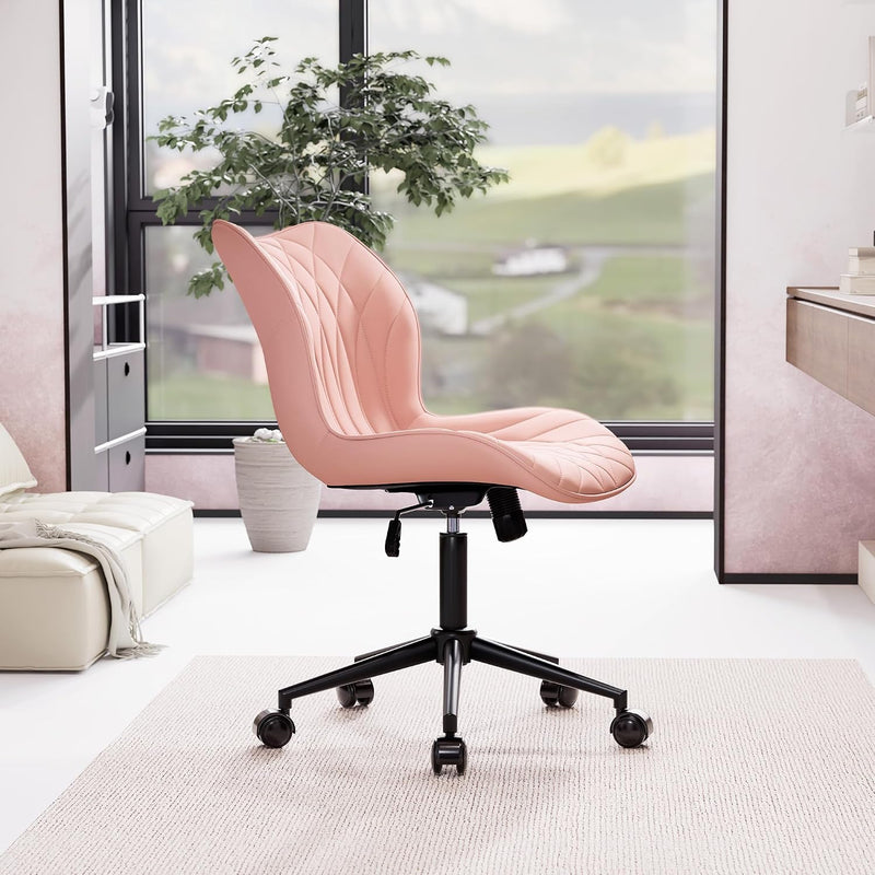 Desk Chair Adjustable Home Office with Wheels PU