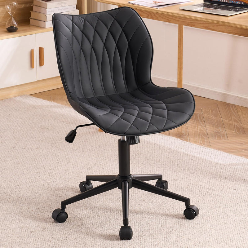 Desk Chair Adjustable Home Office with Wheels PU