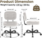 Desk Chair Adjustable Swivel Task Seat Teddy-Fleece