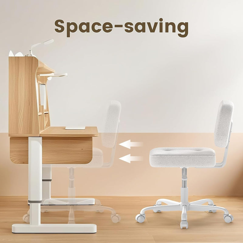 Desk Chair Adjustable Swivel Task Seat Teddy-Fleece