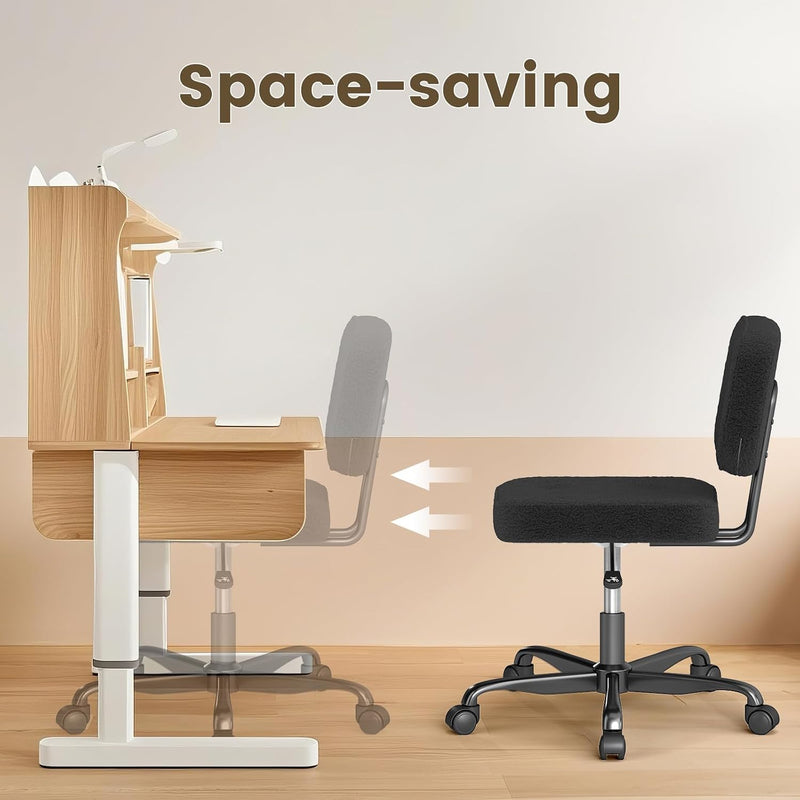 Desk Chair Adjustable Swivel Task Seat Teddy-Fleece