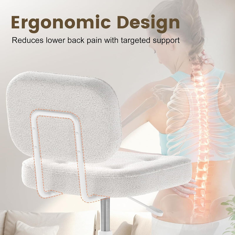 Desk Chair Adjustable Swivel Task Seat Teddy-Fleece