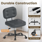 Desk Chair Adjustable Swivel Task Seat Teddy-Fleece